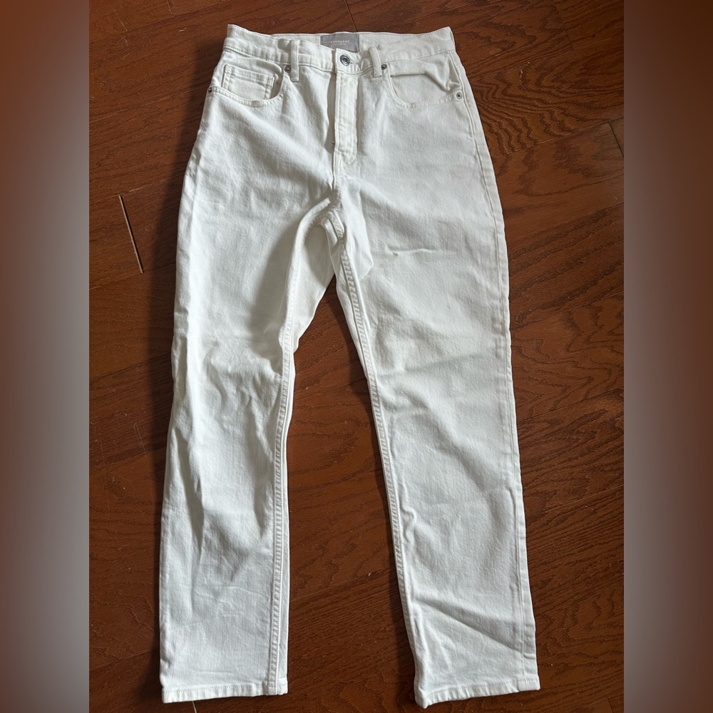 Everlane High Waisted Cream Cheeky Jeans